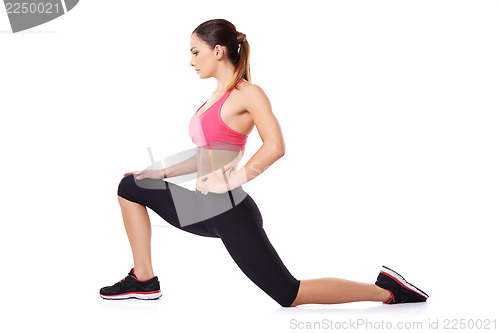 Image of Fit slender woman working out
