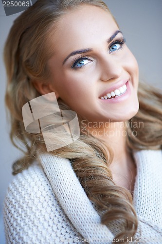 Image of Closeup portrait of a lovely female smiling