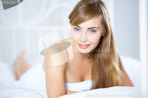 Image of Teenage Girl on Bed