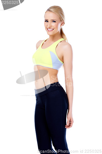 Image of Fitness blond girl smiling