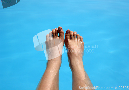 Image of Two feet in a pool