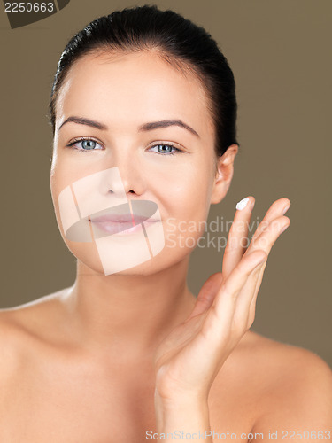Image of Beauty on blue background