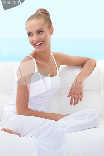 Image of Happy confident beautiful woman