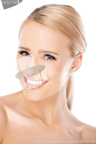 Image of Portrait of cute blond woman