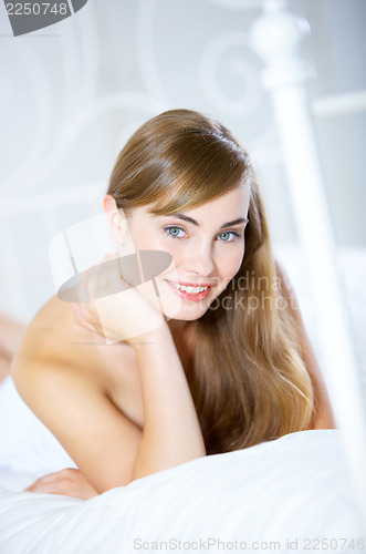 Image of Teenage Girl on Bed