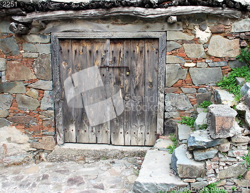 Image of Square old door. Fikardou. Cyprus