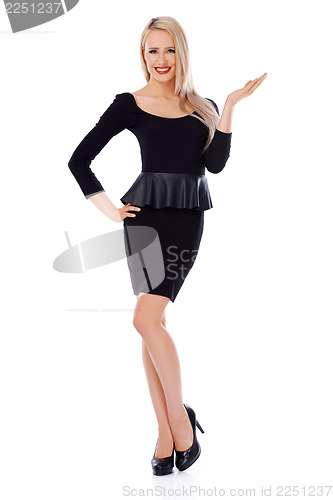 Image of Pretty woman in black dress