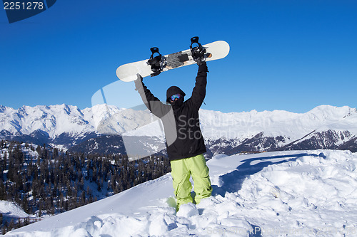Image of Snowboarder in Dolomites
