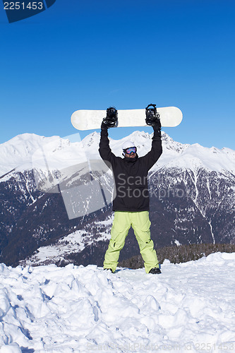 Image of Snowboarder in Dolomites