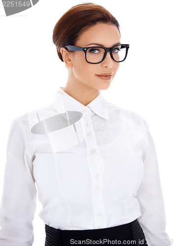 Image of Beautiful businesswoman in glasses