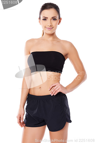 Image of Beautiful woman with a bare midriff