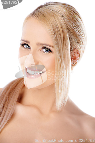 Image of Positive beautiful blond woman
