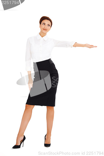 Image of Beautiful woman pointing