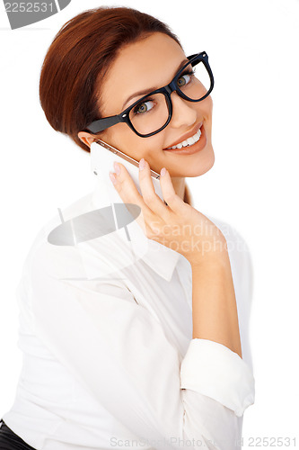 Image of Business executive using a smartphone