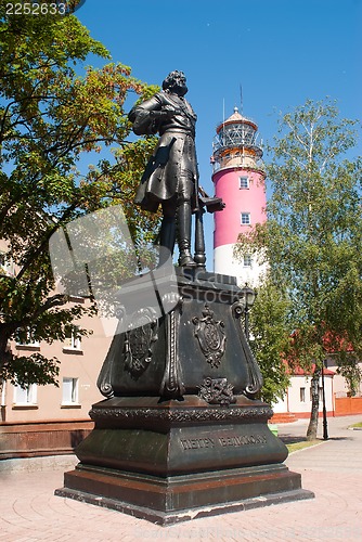 Image of monument of Peter I in Baltiysk, Russia