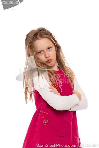 Image of Young girl making face