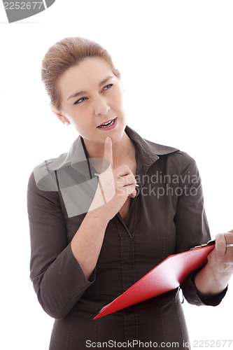 Image of Thinking businesswoman