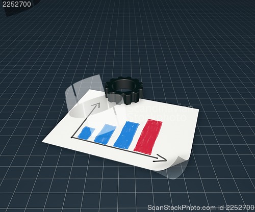 Image of business graph and gear wheel