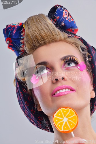 Image of Beautiful Woman with  Luxury Makeup