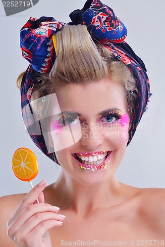 Image of Beautiful Woman with  Luxury Makeup