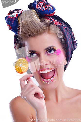 Image of Beautiful Woman with  Luxury Makeup