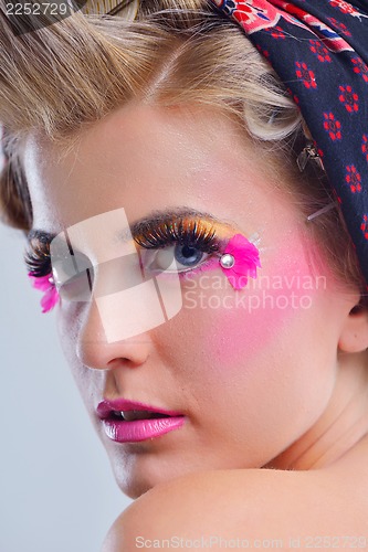 Image of Beautiful Woman with  Luxury Makeup