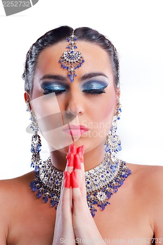 Image of Beautiful Woman with  Luxury Makeup