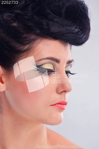 Image of Beautiful Woman with  Luxury Makeup