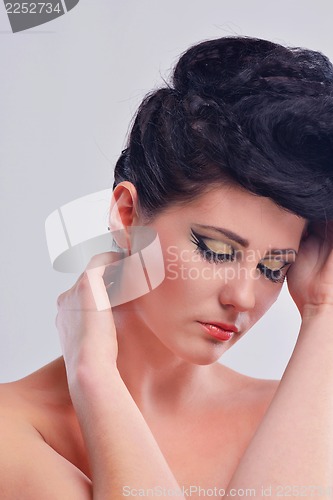 Image of Beautiful Woman with  Luxury Makeup