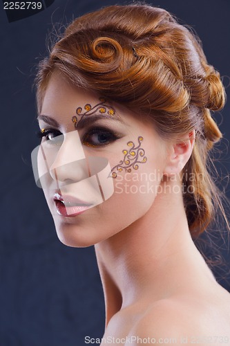 Image of Beautiful Woman with  Luxury Makeup