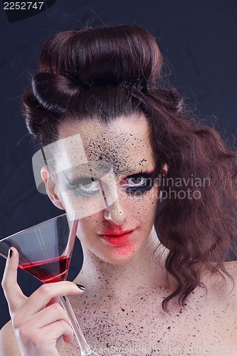 Image of Beautiful Woman with  Luxury Makeup