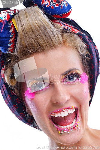 Image of Beautiful Woman with  Luxury Makeup