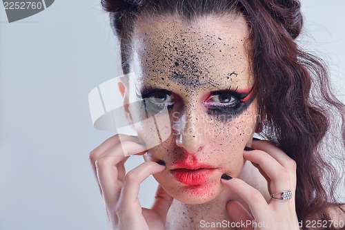 Image of Beautiful Woman with  Luxury Makeup