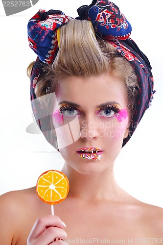 Image of Beautiful Woman with  Luxury Makeup