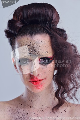 Image of Beautiful Woman with  Luxury Makeup