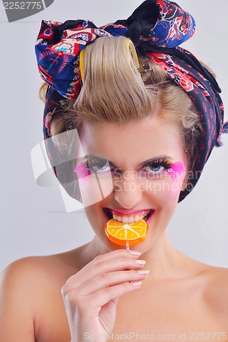 Image of Beautiful Woman with  Luxury Makeup