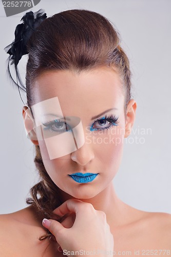 Image of Beautiful Woman with  Luxury Makeup