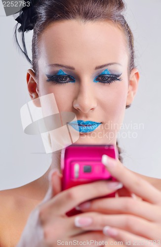 Image of Beautiful Woman with  Luxury Makeup