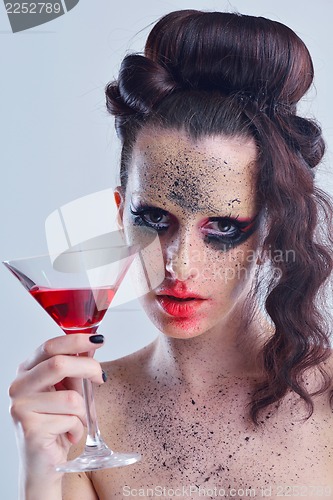 Image of Beautiful Woman with  Luxury Makeup