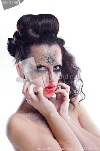 Image of Beautiful Woman with  Luxury Makeup
