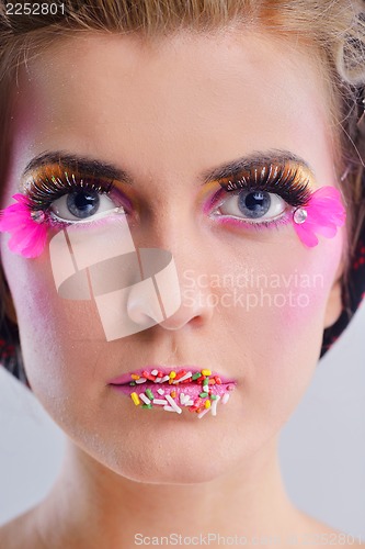 Image of Beautiful Woman with  Luxury Makeup