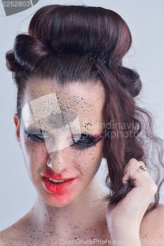 Image of Beautiful Woman with  Luxury Makeup