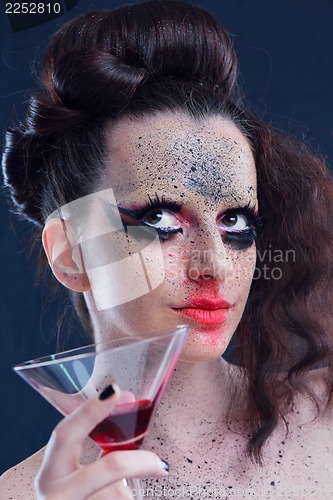 Image of Beautiful Woman with  Luxury Makeup