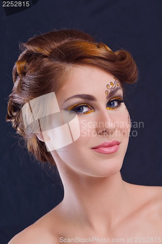 Image of Beautiful Woman with  Luxury Makeup