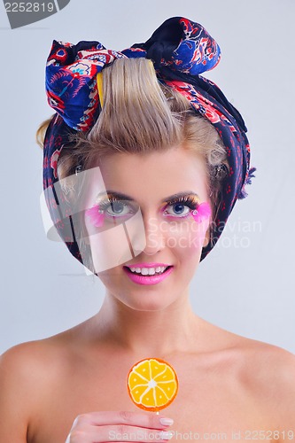 Image of Beautiful Woman with  Luxury Makeup