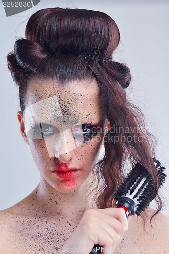 Image of Beautiful Woman with  Luxury Makeup