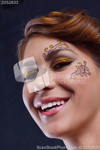 Image of Beautiful Woman with  Luxury Makeup