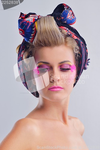 Image of Beautiful Woman with  Luxury Makeup