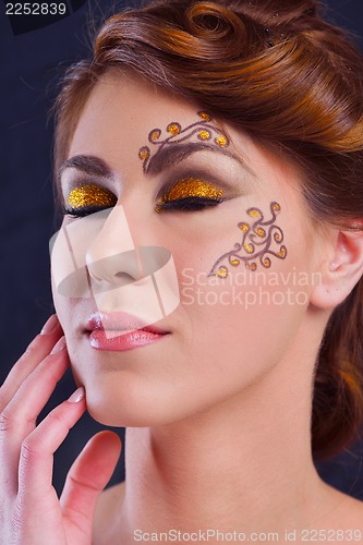Image of Beautiful Woman with  Luxury Makeup