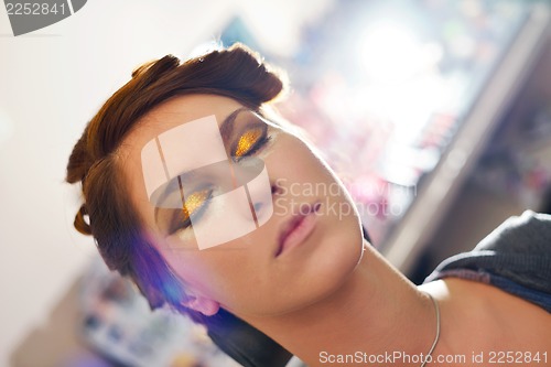 Image of Beautiful Woman with  Luxury Makeup